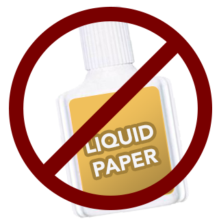 no liquid paper icon
